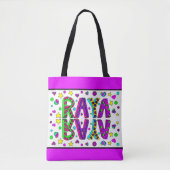 ラヤガールズネームハートとスターカラフルトート トートバッグ (正面)