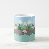 ララキュートタウンクリスマスツリーのピンクの車 コーヒーマグカップ (中央)