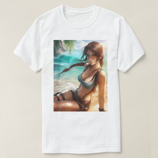 ララクロフト水着7 Tシャツ (デザイン正面)