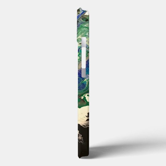 ララグナ絵画ズブラックブルーティール(緑がかった色)ホワイト Case-Mate iPhoneケース (裏面 / 左)