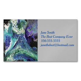 ララグナ#1の絵画青、ティール（緑がかった色） マグネット名刺