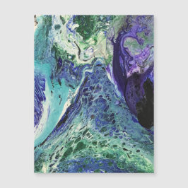 ララグナ#1の絵画青、ティール（緑がかった色）、白い磁石