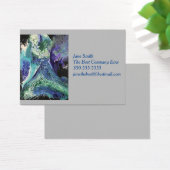 ララグナ#1の青絵画色のティール（緑がかった色）名刺 (デスク)