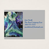 ララグナ#1の青絵画色のティール（緑がかった色）名刺 (正面)