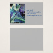 ララグナ#1の青絵画色のティール（緑がかった色）名刺 (正面&裏面)