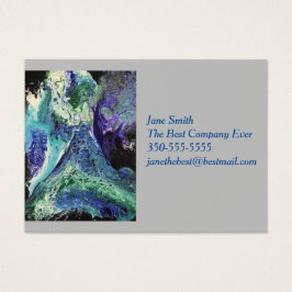 ララグナ#1の青絵画色のティール（緑がかった色）名刺