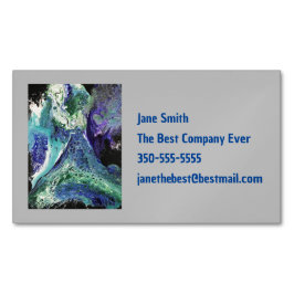 ララグナ#1の青絵画色のティール（緑がかった色）名刺 マグネット名刺