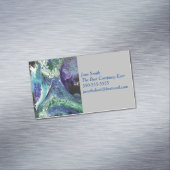 ララグナ#1の青絵画色のティール（緑がかった色）名刺 マグネット名刺 (インサイチュ)