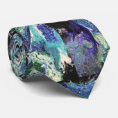 ララグナ#1の青絵画色、ティール(緑がかった色)、白シルバー ネクタイ (ロール)