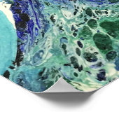 ララグナ#1絵画の青、ティール(緑がかった色)、白 ポスター (角)