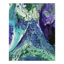 ララグナ#1絵画の青、ティール（緑がかった色）、白