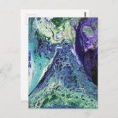 ララグナ#1絵画の青、ティール（緑がかった色）、白 ポストカード (正面/裏面)