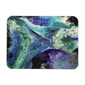 ララグナ#1絵画の青、ティール（緑がかった色）、白 マグネット (横)