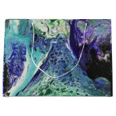 ララグナ#1絵画の青、ティール（緑がかった色）、白 ラージペーパーバッグ (正面)