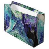 ララグナ#1絵画の青、ティール（緑がかった色）、白 ラージペーパーバッグ (正面アングル)