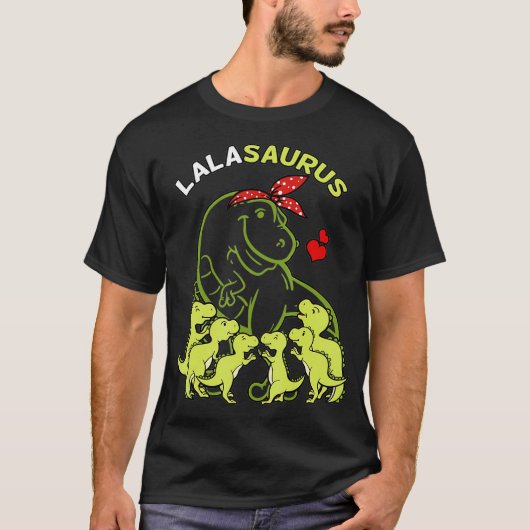 ララサウルスララ6キッズ恐竜の母の日 Tシャツ (正面)