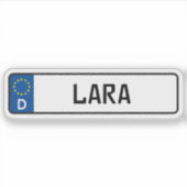 ララドイツカーライセンスプレート シール (正面)
