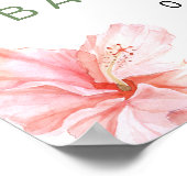 ララニトロピカルピンクハイビスカスルアウ（ハワイ式宴会）ベビーシャワー ポスター (角)