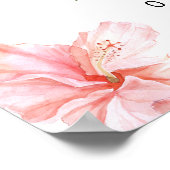 ララニトロピカルピンクハイビスカスルアウ(ハワイ式宴会)1st誕生日 ポスター (角)