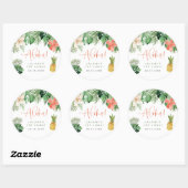 ララニトロピカルピンクハイビスカスルアウ(ハワイ式宴会)1st誕生日 ラウンドシール (シート)