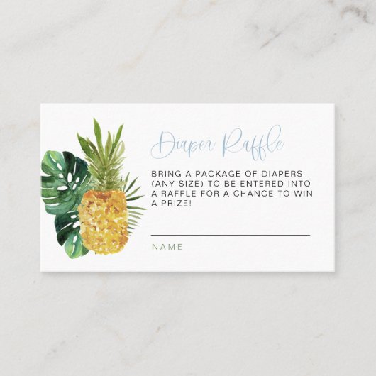 ララニブルールアウ（ハワイ式宴会）トロピカルおむつラッフルカード プレイスカード (正面)
