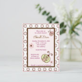 ララビエ・ラディバグモダンガーリーベビーシャワー招待状 招待状 (スタンド正面)