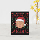 ラララドナルドトランプポタス47醜いクリスマス2 カード (黄色い花)