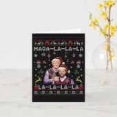 ラララドナルドトランプポトゥス47醜いクリスマススススススススススウェー カード (黄色い花)