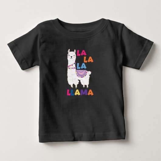 ララララマおもしろいシンギングラマ ベビーTシャツ (正面)