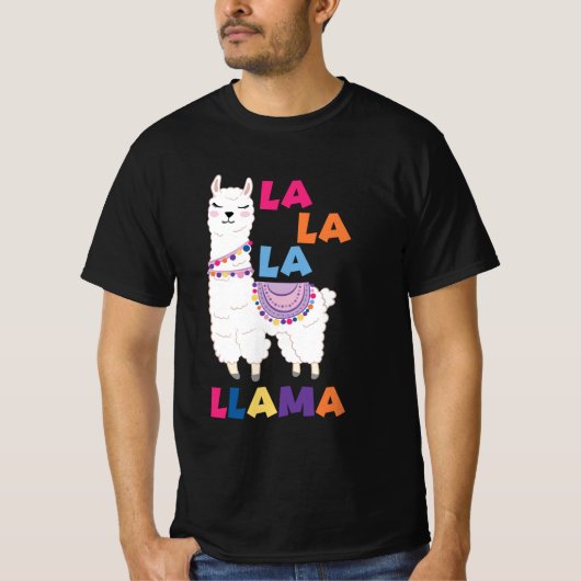 ララララマおもしろいシンギングラマ Tシャツ (正面)