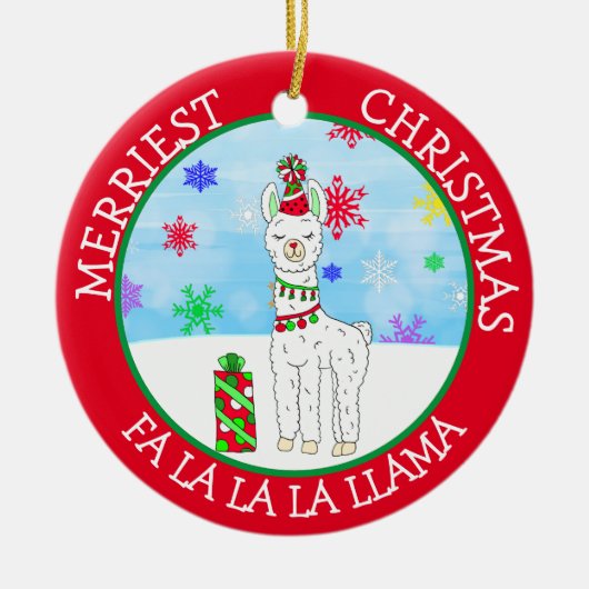 ララララマキュートクリスマス セラミックオーナメント (正面)