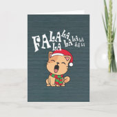 ラララララのクリスマス猫のグリーティングカード カード (正面)