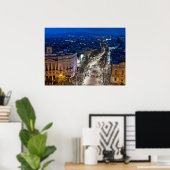 ラランブラの空中夜景 ポスター (ホームオフィス)