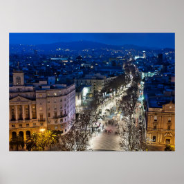 ラランブラの空中夜景 ポスター