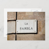 ラランブラバルセロナスペイン葉書の看板 ポストカード (正面/裏面)