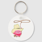 ラリアットキーチェーン付き可愛い漫画のカウボーイピグ キーホルダー (正面)