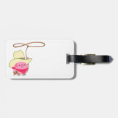 ラリアット荷物タグ付き可愛い漫画のカウボーイ豚 ラゲッジタグ (裏面横)