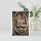 ラリアツアンドカウボーイ女性のカーボーイブーツ ポストカード (スタンド正面)