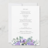 ラリッサ エレガント パープル フローラル オールインワン ウェディング 招待状 (裏面)