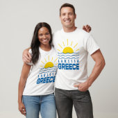 ラリッサ ギリシャ 陽光と海 メンズ ホワイト Tシャツ (ユニセックス)