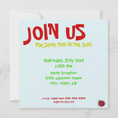 ラリーのケータピラー誕生日パーティー招待状 招待状 (裏面)