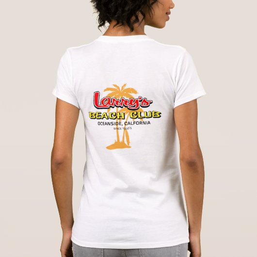 ラリーのビーチクラブクラシックな女性のTシャツ Tシャツ (裏面)