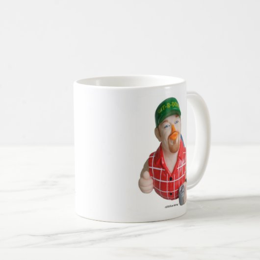 ラリーケーブルの人のゴム製アヒルのマグ コーヒーマグカップ (正面右)