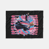 ラリーラブフェスト踊りレトログルーヴィロベおもしろいフェス フリースブランケット (正面(横))