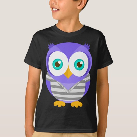 ラリー紫色のフクロウ(オリジナル) Tシャツ (正面)
