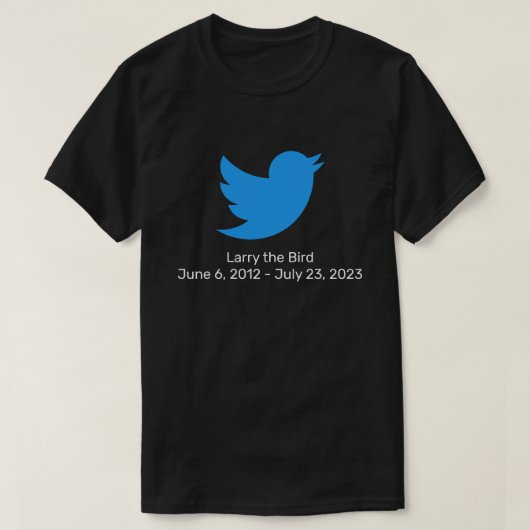 ラリー・ザ・バードのTwitter引退 Tシャツ (デザイン正面)