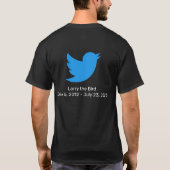 ラリー・ザ・バードのTwitter引退 Tシャツ (裏面)