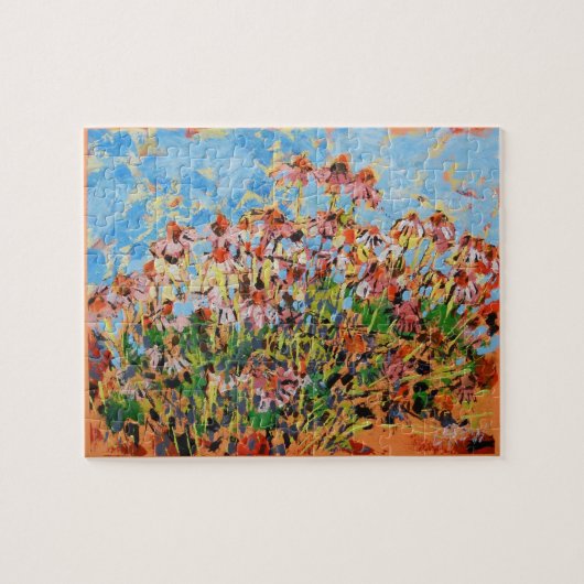 ラリー・レリュー作「コンフラワー」絵画 ジグソーパズル (横)
