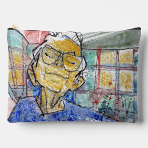 ラリー・レリュー作「目を休めて」絵画 アクセサリーポーチ