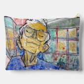 ラリー・レリュー作「目を休めて」絵画 アクセサリーポーチ (裏面)
